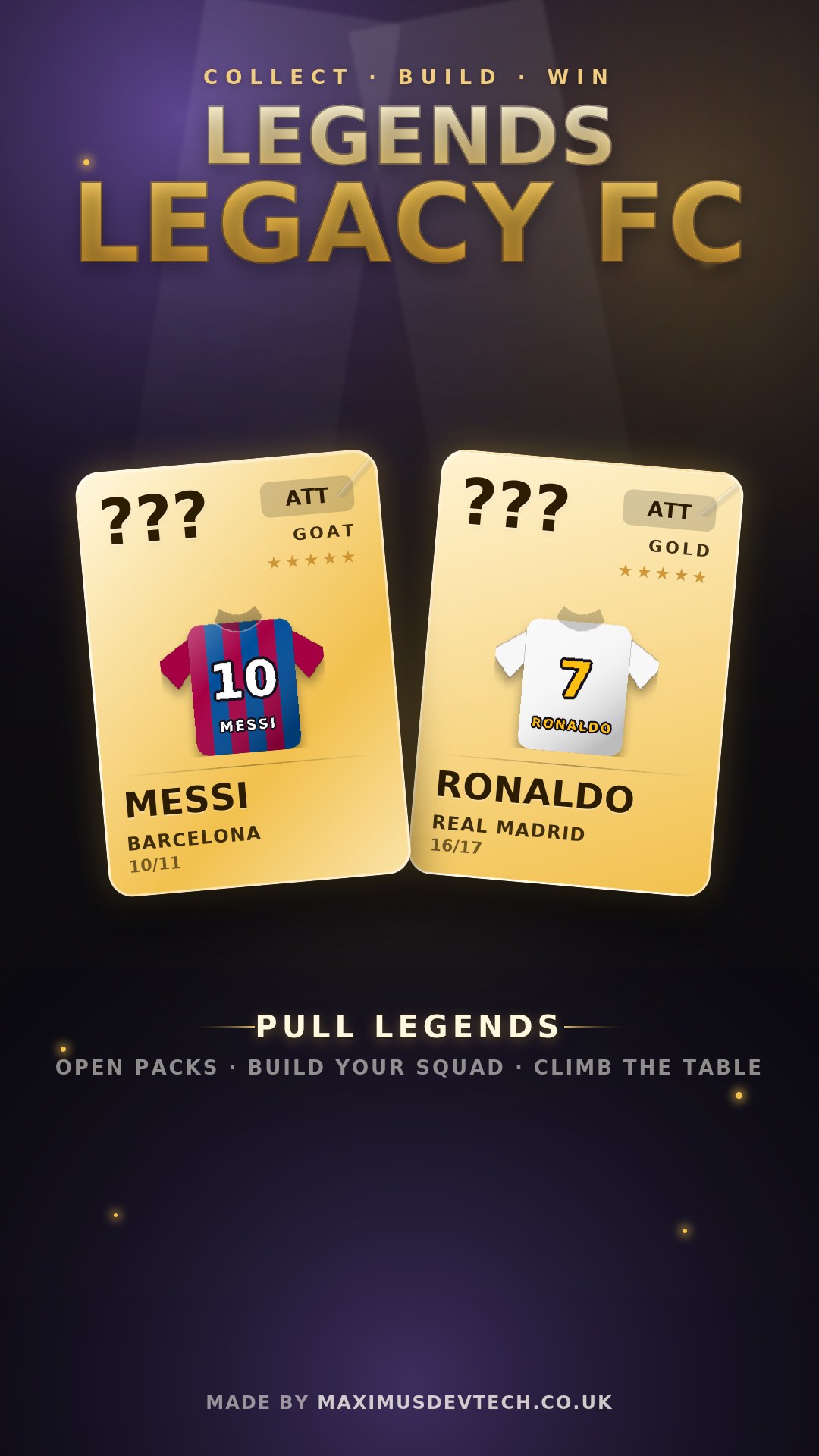 Legends Legacy FC — Messi and Ronaldo legend cards